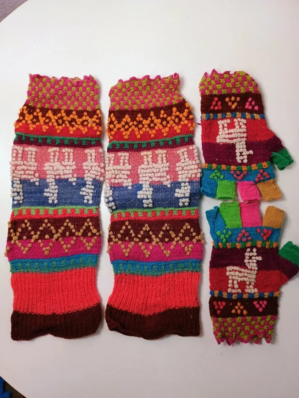Handmade Set of Warmers Mittens in Sheep's Wool